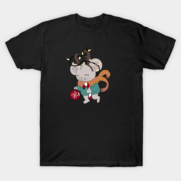 Mouse Christmas T-Shirt by Carries Design 